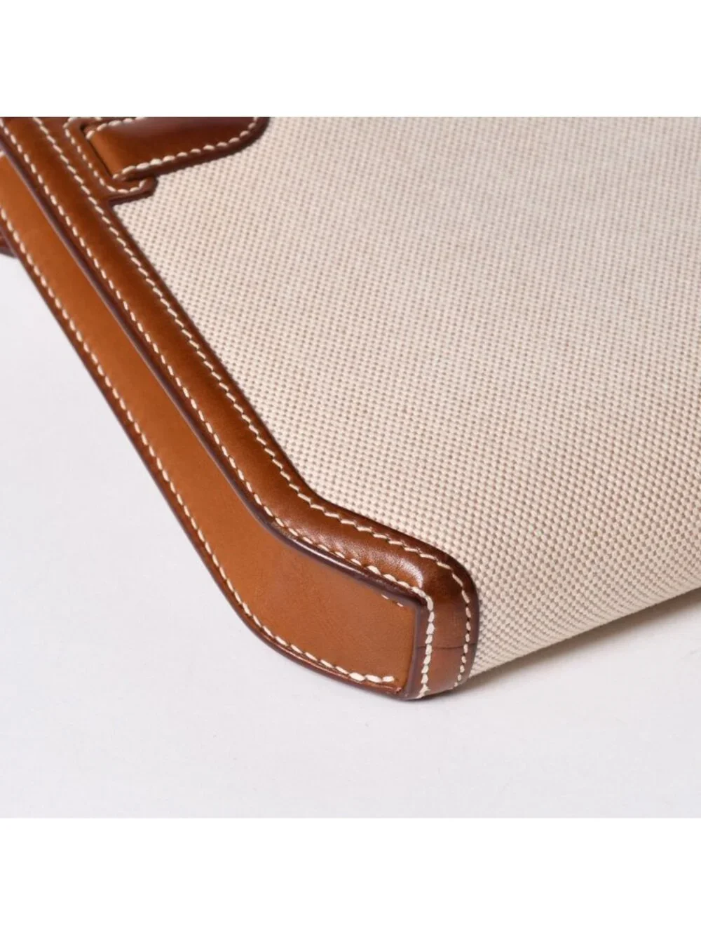 Hermes Kelly Depeches 25 Clutch Beige Brown Toile H Barenia Time